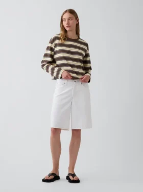 Gebreid oversized cropped T-shirt