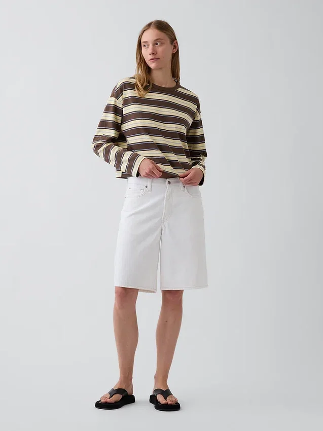 Gebreid oversized cropped T-shirt