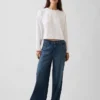 Gebreid oversized cropped T-shirt
