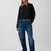 Gebreid oversized cropped T-shirt