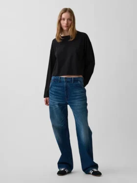 Gebreid oversized cropped T-shirt