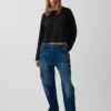 Gebreid oversized cropped T-shirt