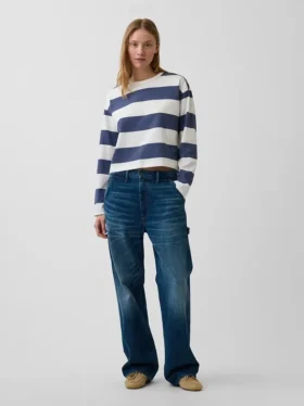 Gebreid oversized cropped T-shirt
