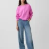 Gebreid oversized cropped T-shirt