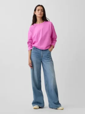 Gebreid oversized cropped T-shirt