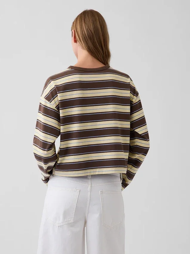 Gebreid oversized cropped T-shirt