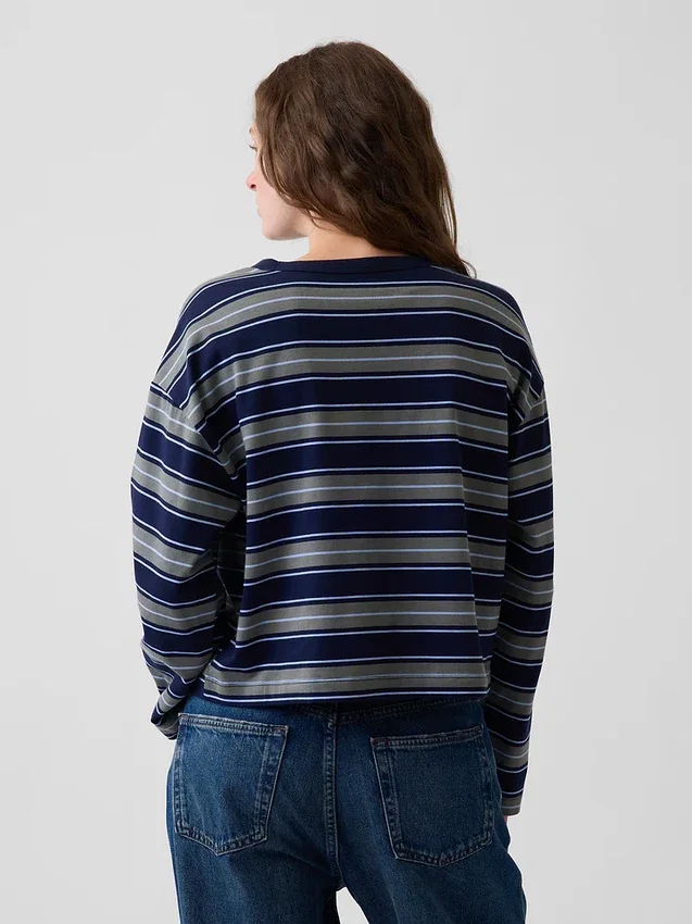 Gebreid oversized cropped T-shirt