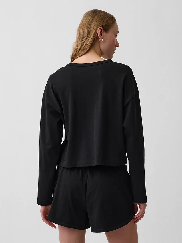 Gebreid oversized cropped T-shirt