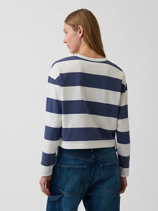 Gebreid oversized cropped T-shirt
