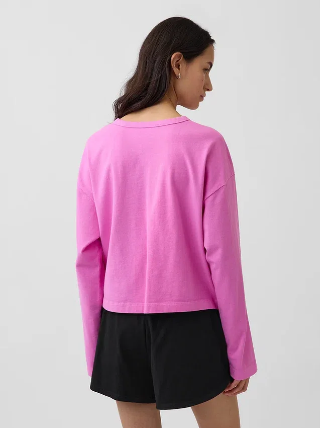 Gebreid oversized cropped T-shirt