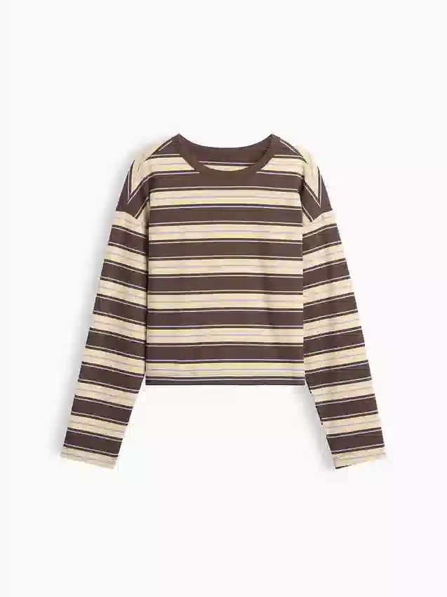 Gebreid oversized cropped T-shirt