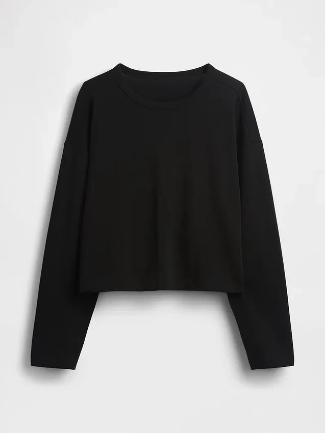 Gebreid oversized cropped T-shirt