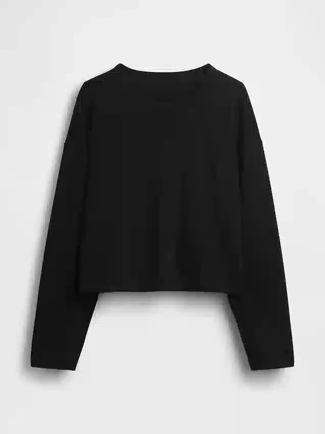Gebreid oversized cropped T-shirt