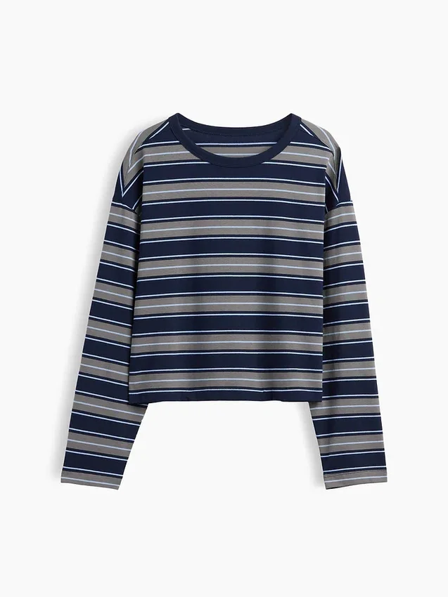 Gebreid oversized cropped T-shirt