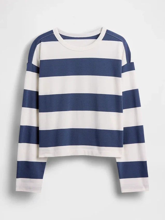 Gebreid oversized cropped T-shirt