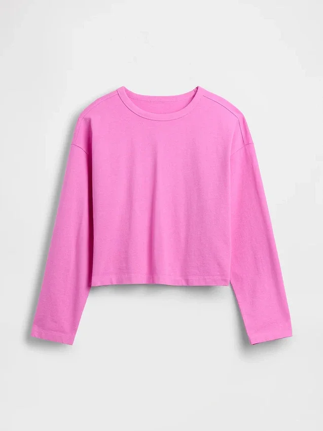 Gebreid oversized cropped T-shirt