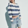 Gebreid oversized cropped T-shirt