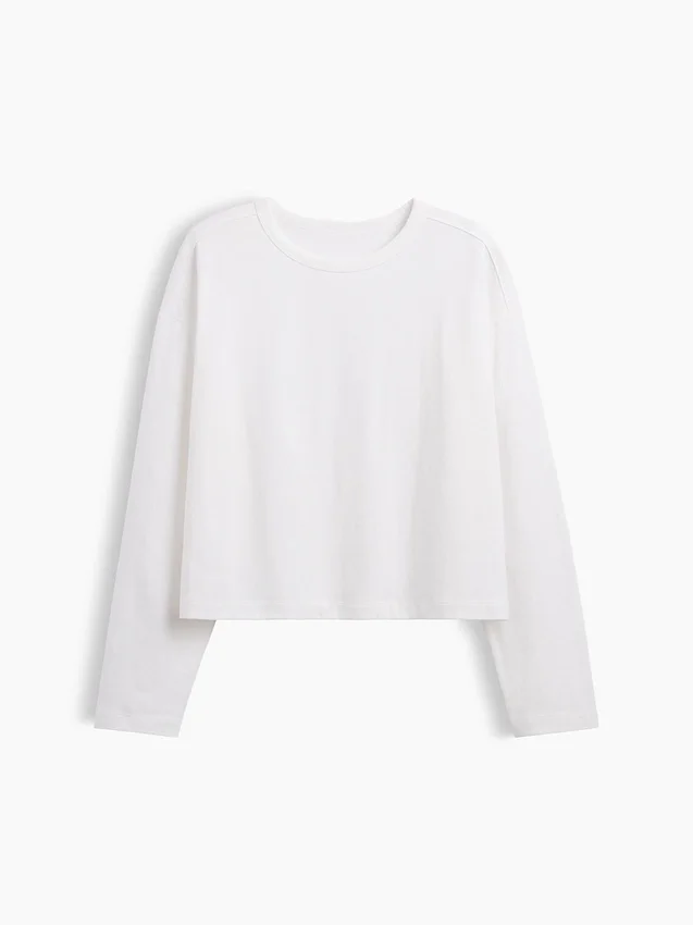 Gebreid oversized cropped T-shirt