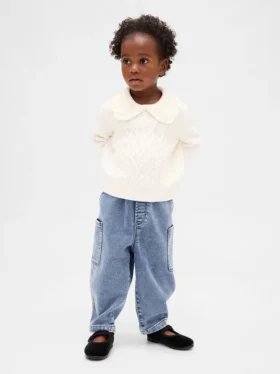 Gebreide barrel-Jeans voor Baby & Peuter