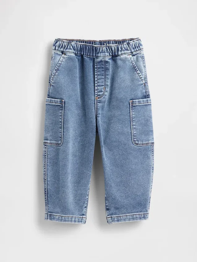 Gebreide barrel-Jeans voor Baby & Peuter