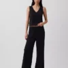 Gebreide broek met wijde pijpen