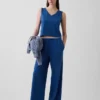 Gebreide broek met wijde pijpen