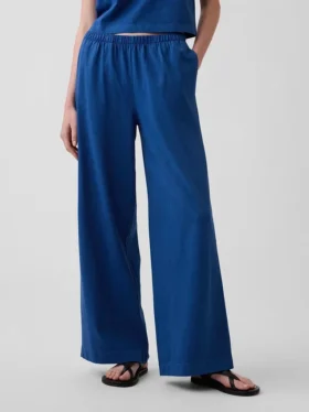 Gebreide broek met wijde pijpen