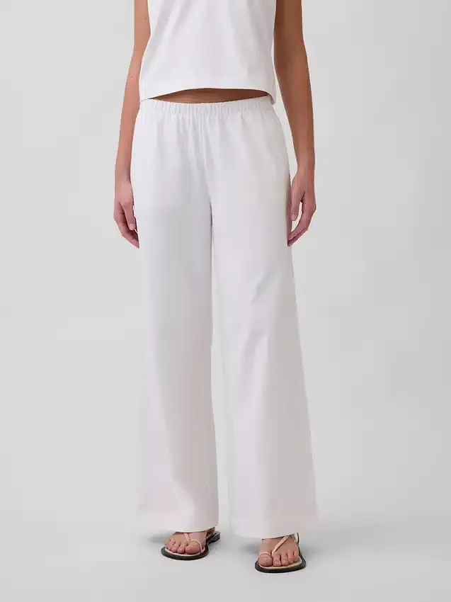 Gebreide broek met wijde pijpen
