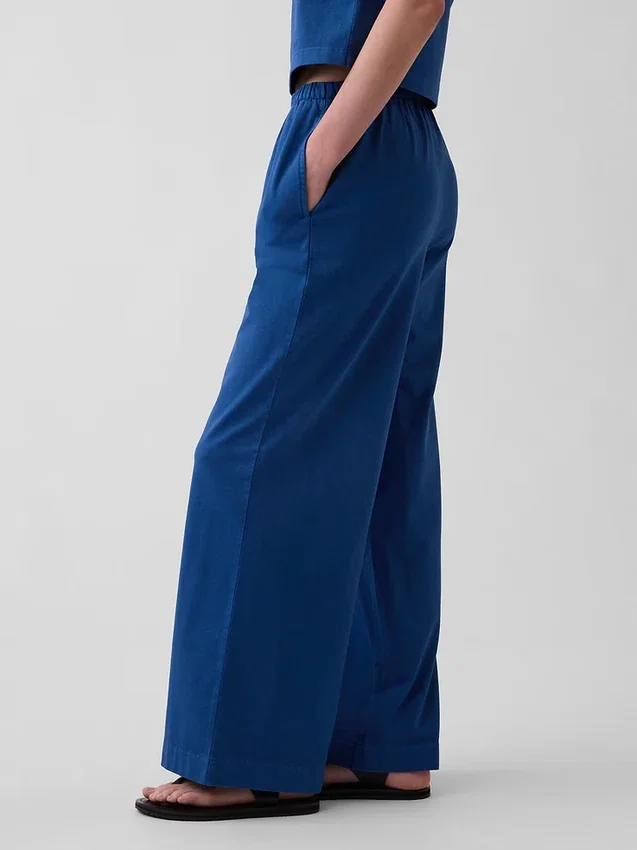 Gebreide broek met wijde pijpen
