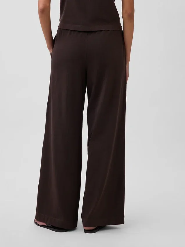 Gebreide broek met wijde pijpen