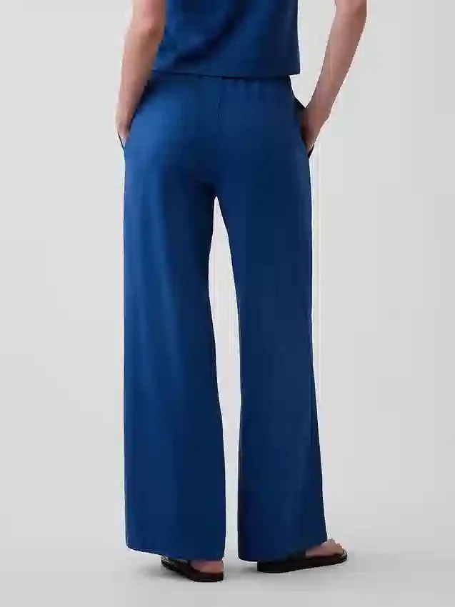 Gebreide broek met wijde pijpen