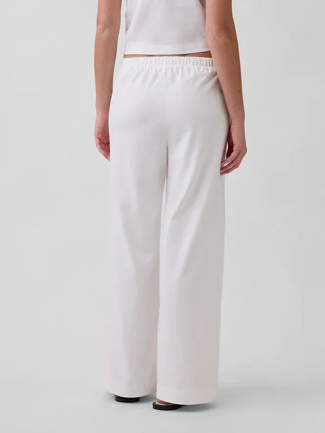 Gebreide broek met wijde pijpen