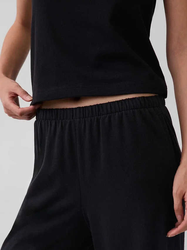 Gebreide broek met wijde pijpen