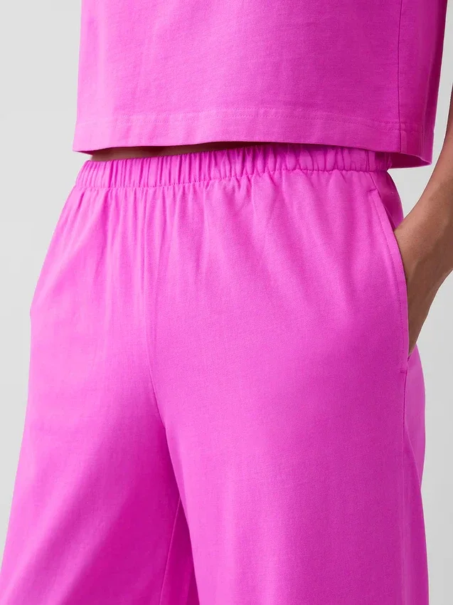 Gebreide broek met wijde pijpen