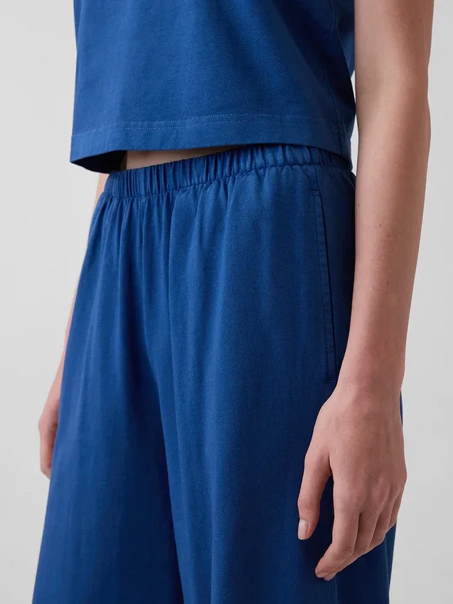 Gebreide broek met wijde pijpen