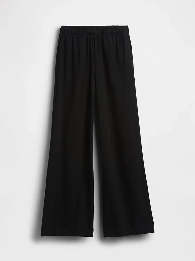 Gebreide broek met wijde pijpen