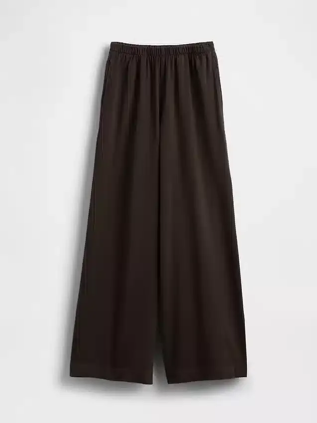 Gebreide broek met wijde pijpen