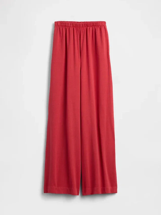 Gebreide broek met wijde pijpen