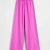 Gebreide broek met wijde pijpen