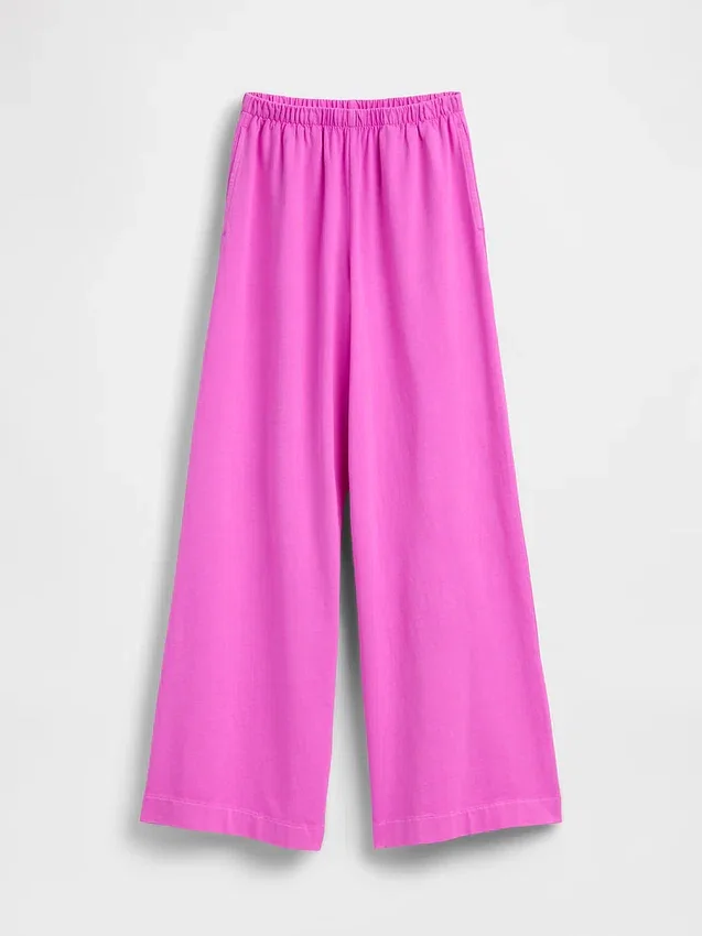 Gebreide broek met wijde pijpen