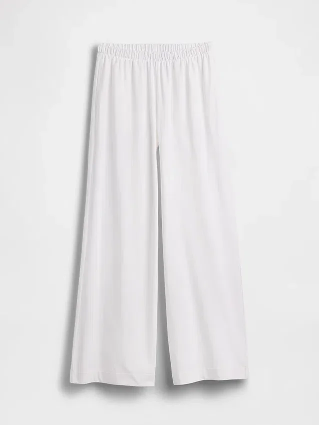 Gebreide broek met wijde pijpen