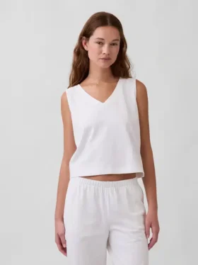 Gebreide cropped tanktop