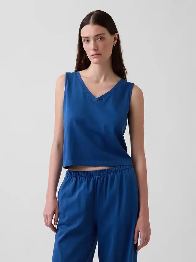 Gebreide cropped tanktop