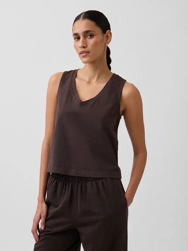 Gebreide cropped tanktop