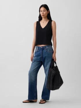 Gebreide cropped tanktop