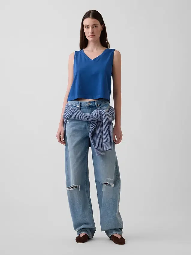 Gebreide cropped tanktop
