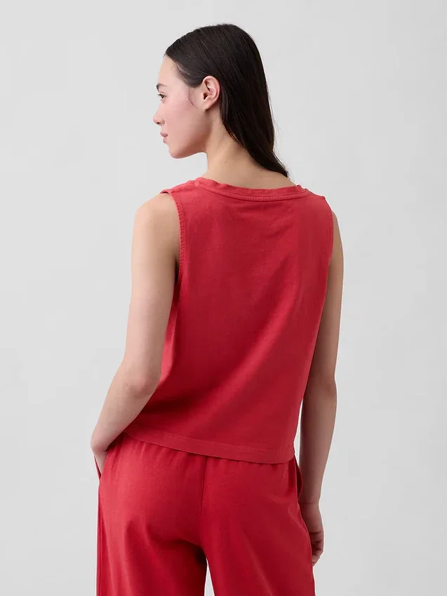 Gebreide cropped tanktop