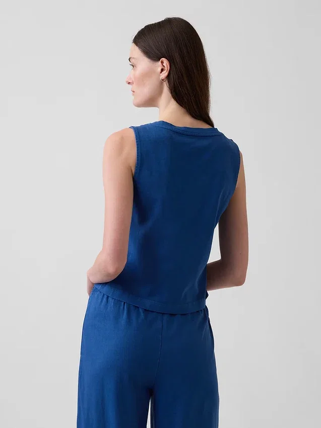 Gebreide cropped tanktop