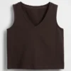 Gebreide cropped tanktop