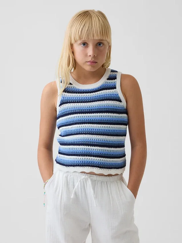 Gehaakte gestreepte tanktop voor kinderen